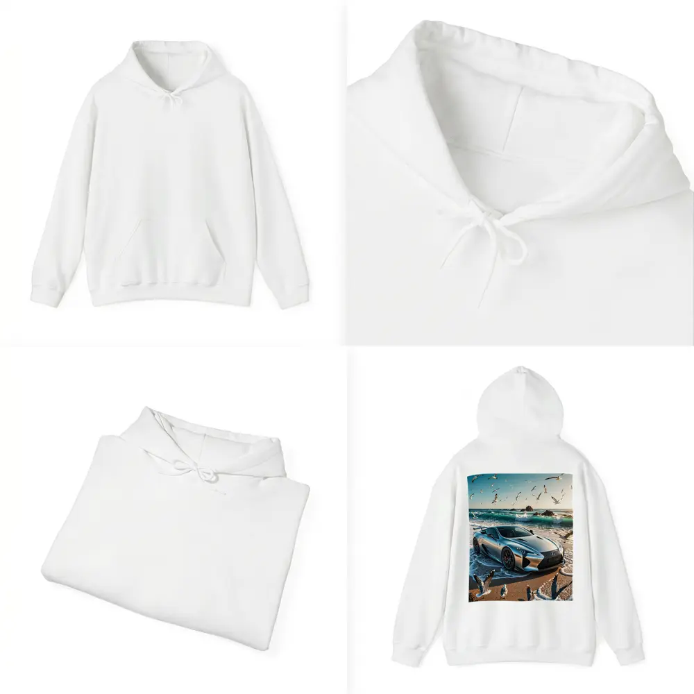 Lexus LFA Silver Sports Car Beach – Hoodies