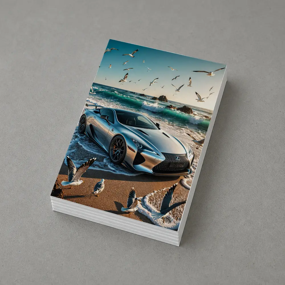 Lexus LFA Silver Sports Car Beach – Postcards