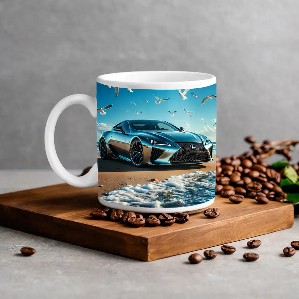 Lexus LC Coastal Beach Blue Sky – Mugs