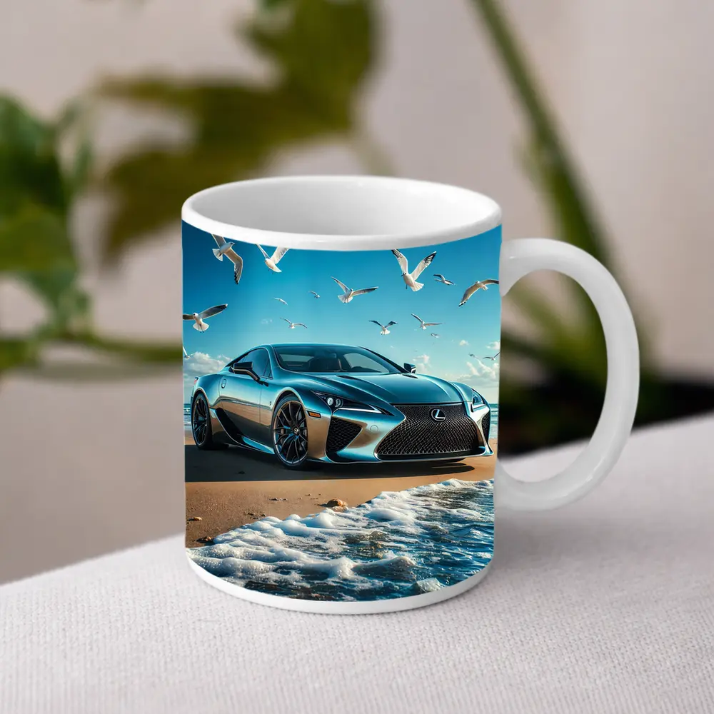 Lexus LC Coastal Beach Blue Sky – Mugs