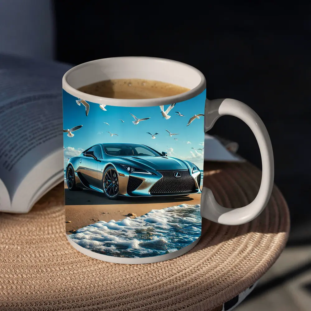 Lexus LC Coastal Beach Blue Sky – Mugs