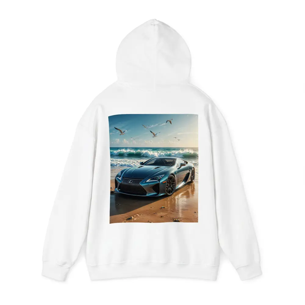 Lexus LFA Blue Sports Car Beach Scene – Hoodies