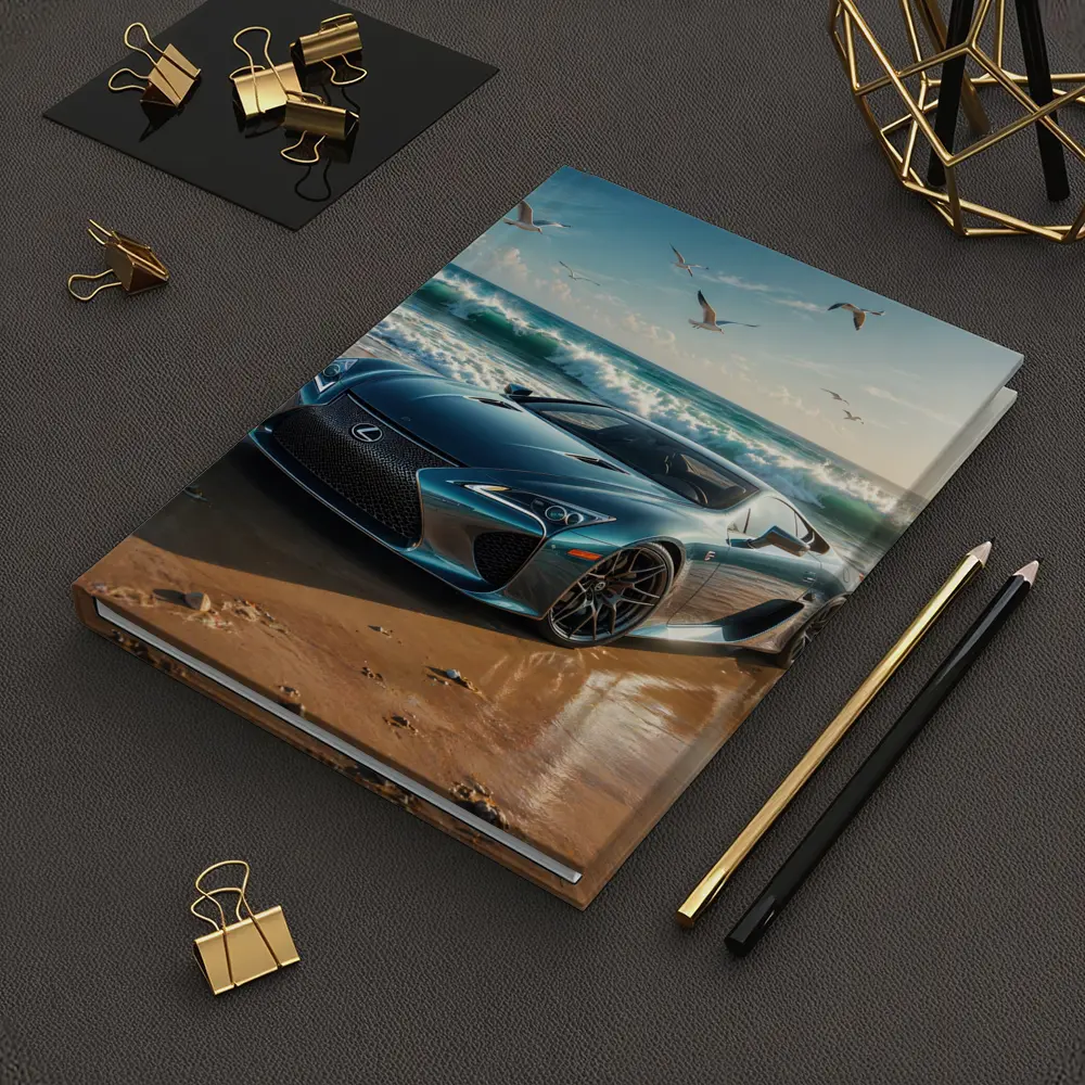 Lexus LFA Blue Sports Car Beach Scene – Notebooks