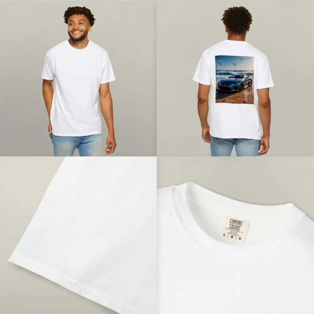 Lexus LFA Blue Sports Car Beach Scene – T-Shirts