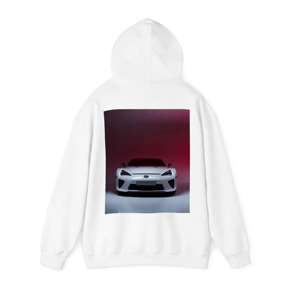 Lexus LFA White Supercar Red Background – Hoodies