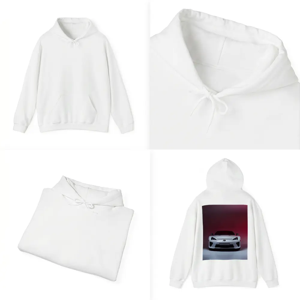 Lexus LFA White Supercar Red Background – Hoodies