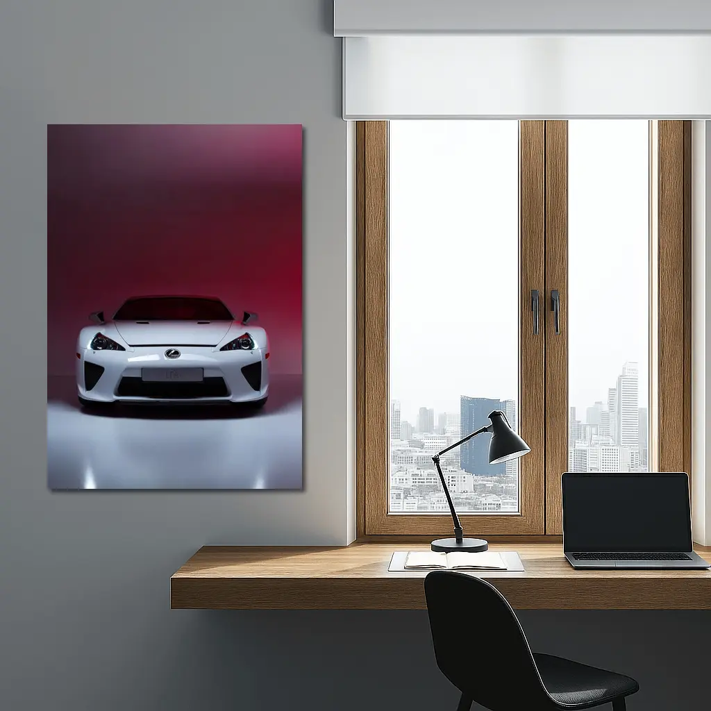 Lexus LFA White Supercar Red Background – Wall Art