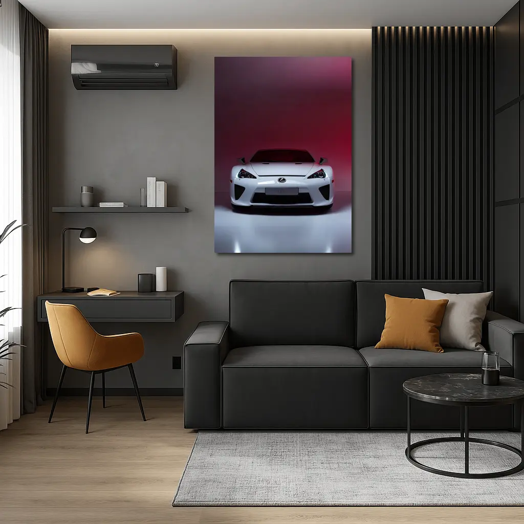 Lexus LFA White Supercar Red Background – Wall Art