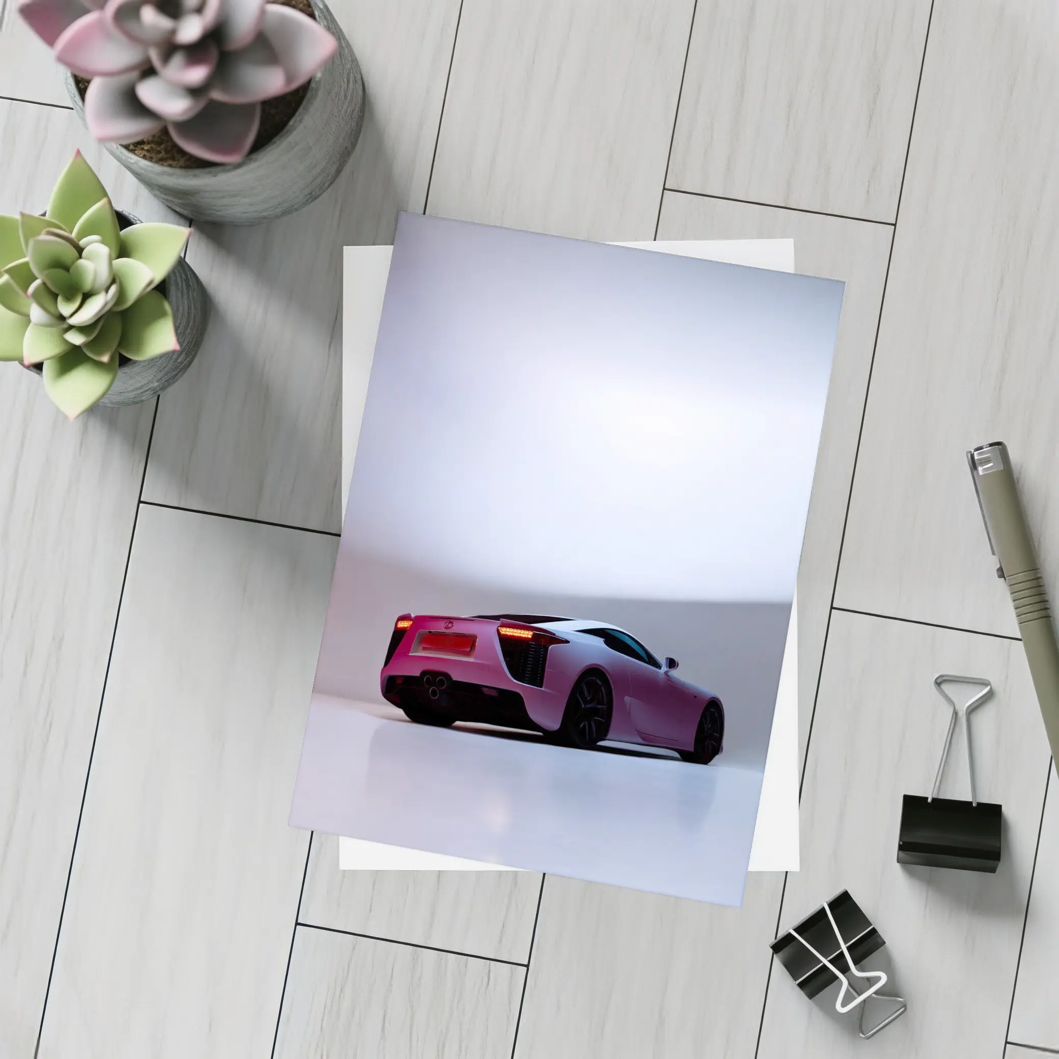 Lexus LFA Pink Supercar Studio Shot – Postcards