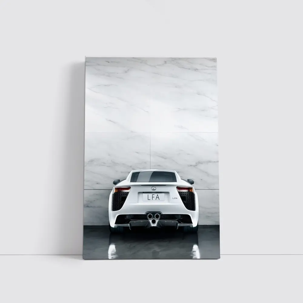 Lexus LFA White Rear Marble Wall – Wall Art