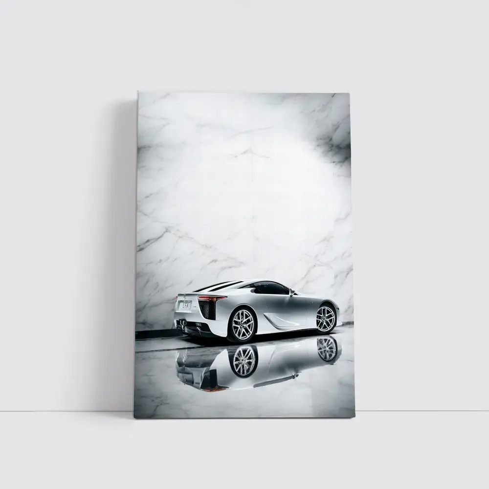 Lexus LFA Silver White Marble Studio – Wall Art