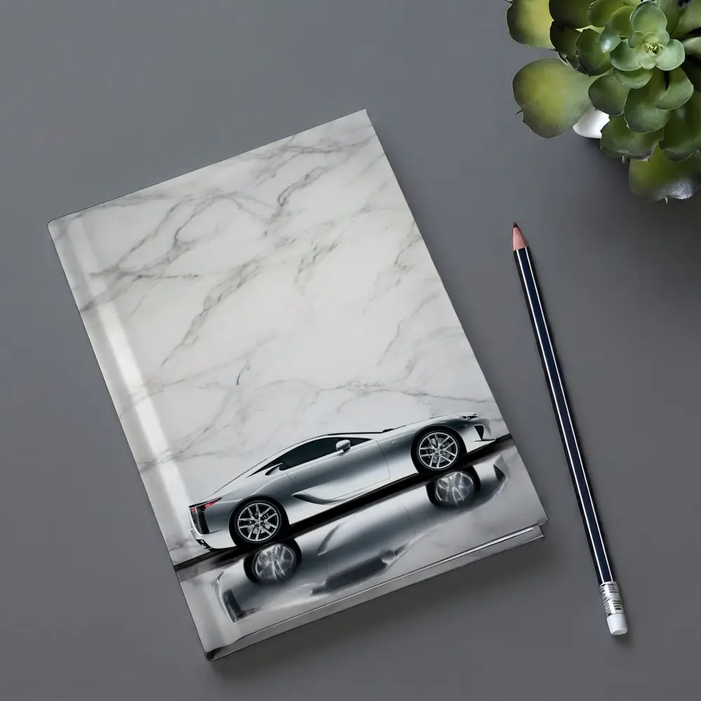 Lexus LFA Silver Car Marble Background – Notebooks