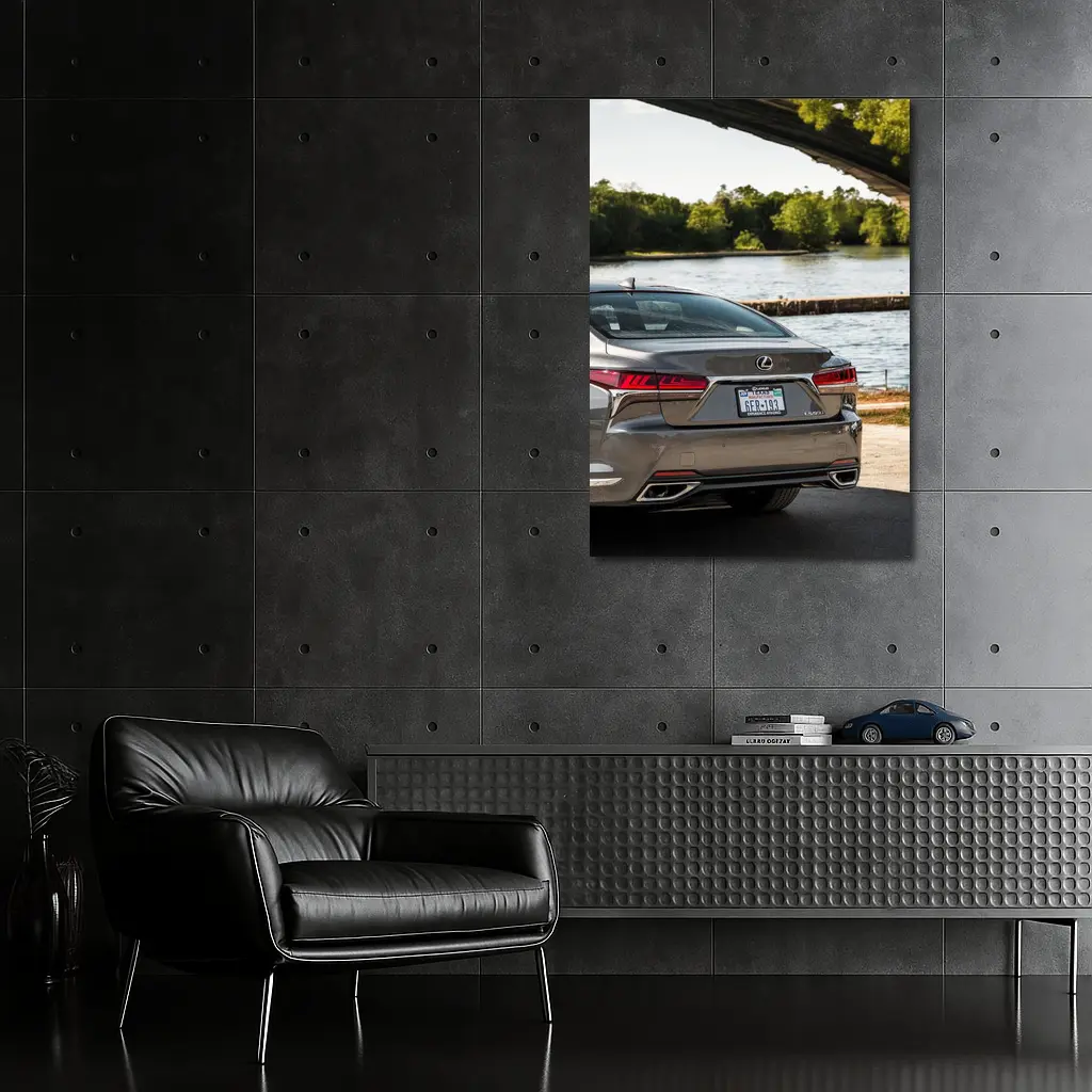 Lexus LS500 Rear View By River – Wall Art