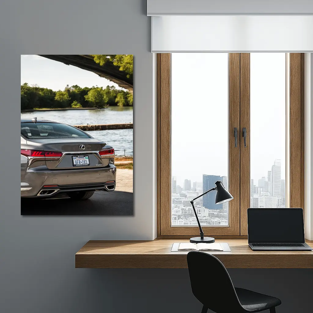 Lexus LS500 Rear View By River – Wall Art