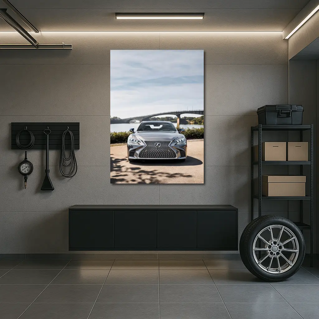 Lexus LS Five Hundred Front View River Bridge – Wall Art