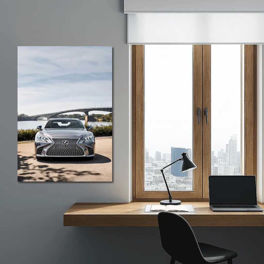 Lexus LS Five Hundred Front View River Bridge – Wall Art