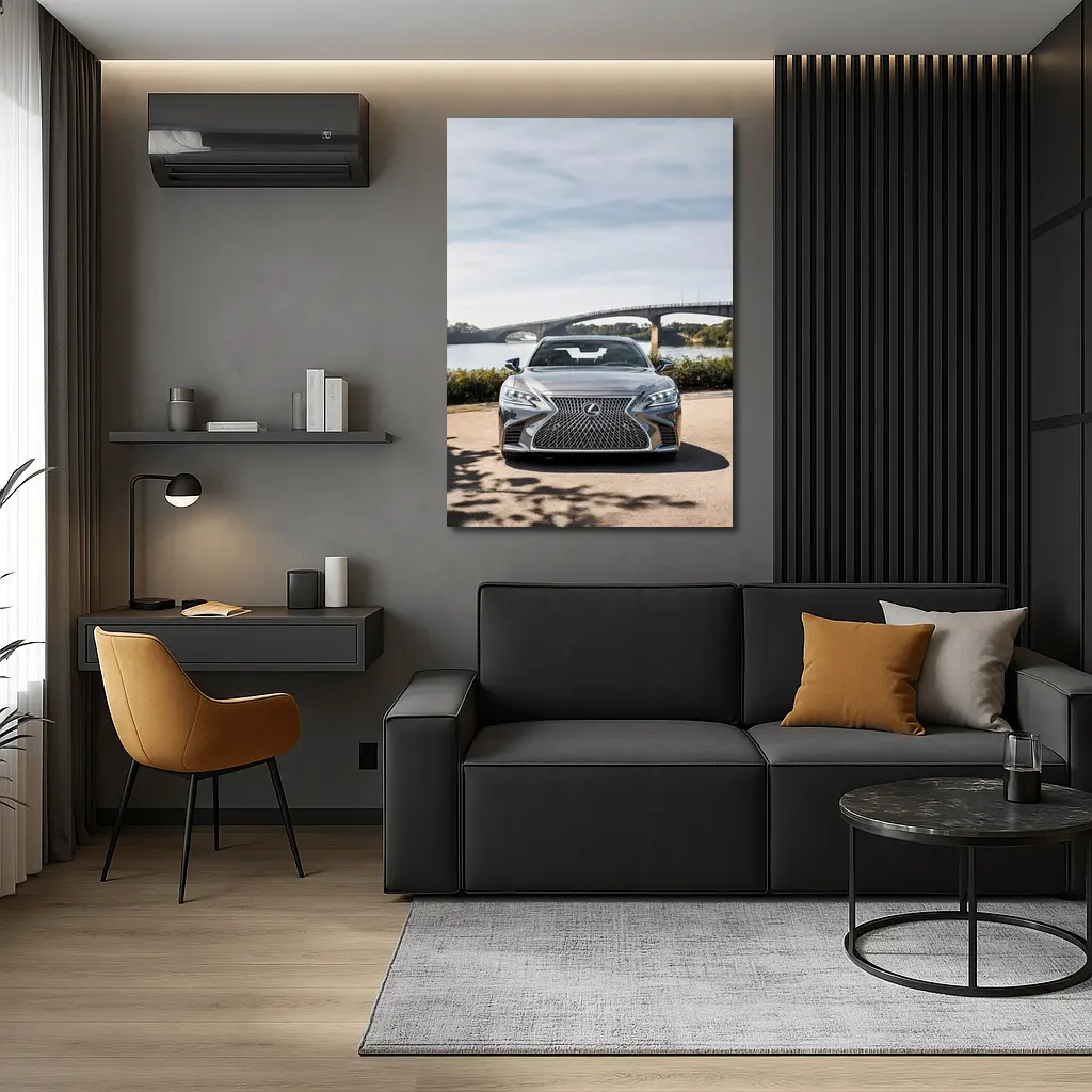Lexus LS Five Hundred Front View River Bridge – Wall Art