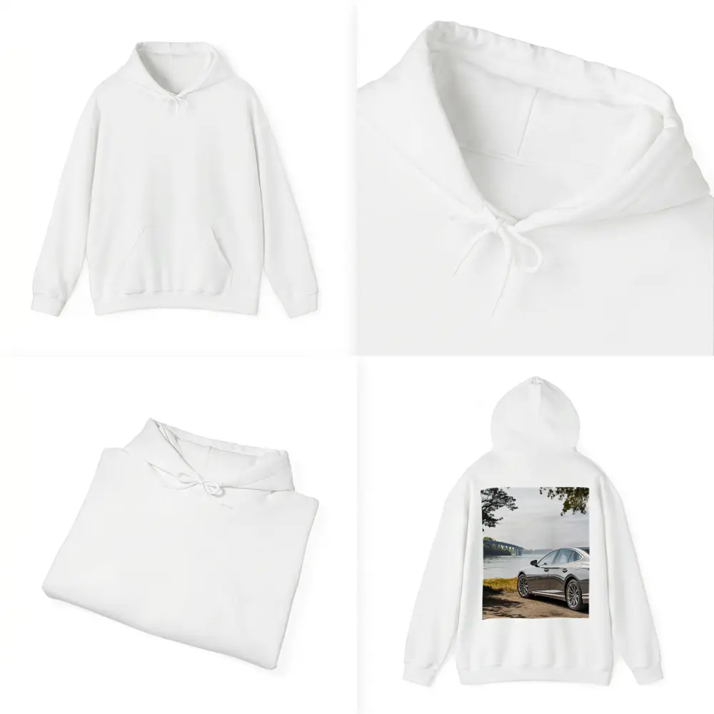 Lexus LS Parked By River Bridge – Hoodies