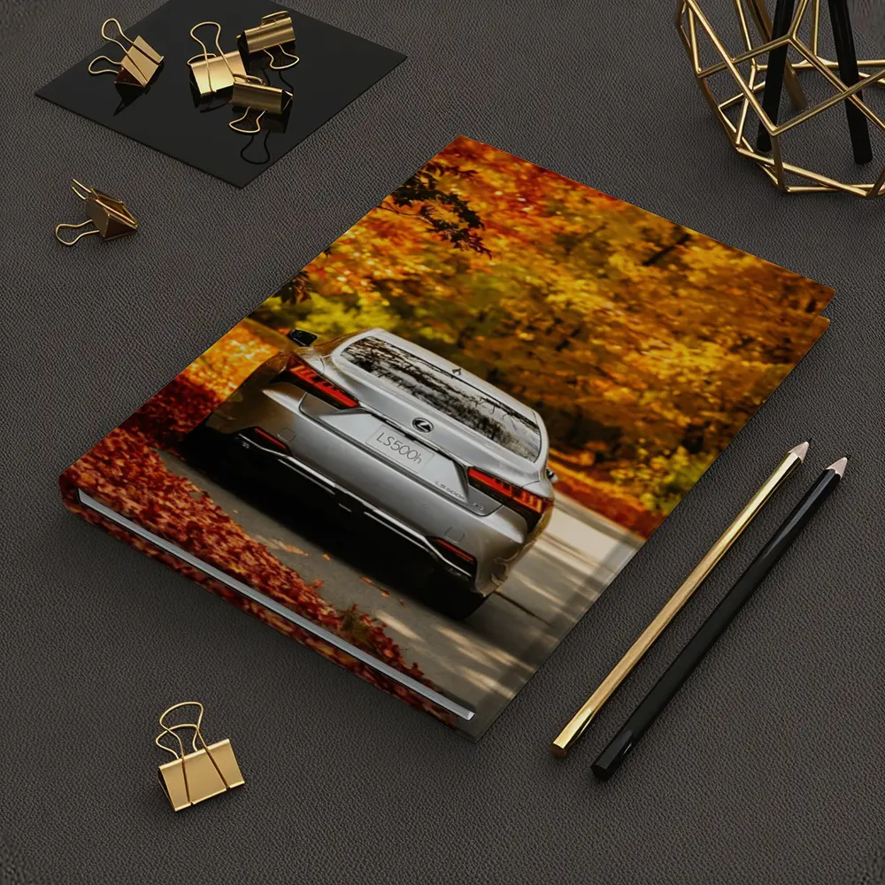 Lexus LS500h Silver Sedan Autumn Forest Road – Notebooks