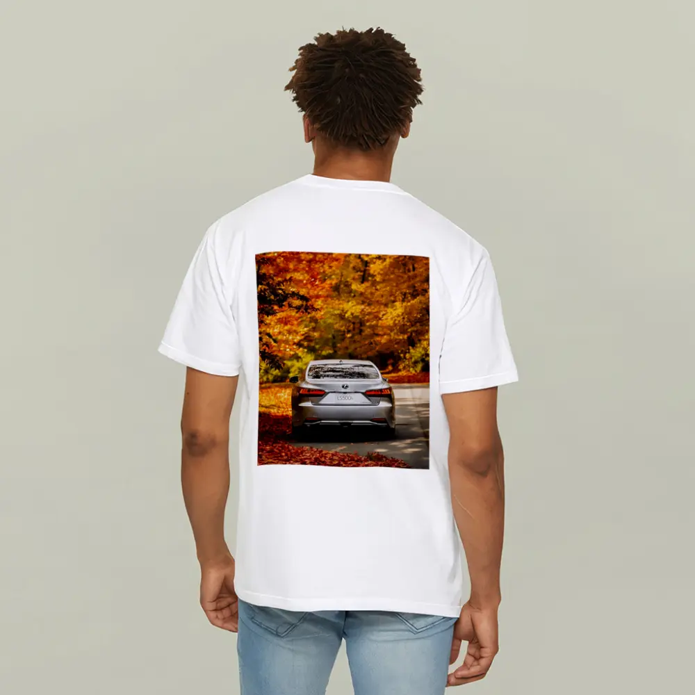 Lexus LS500h Silver Sedan Autumn Forest Road – T-Shirts
