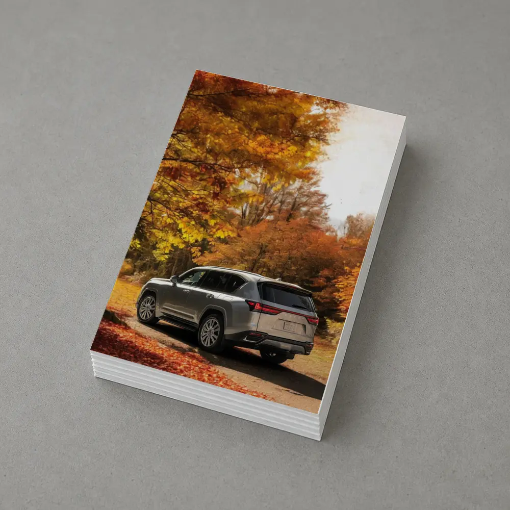 Lexus LS Luxury Sedan Autumn Forest Road – Postcards