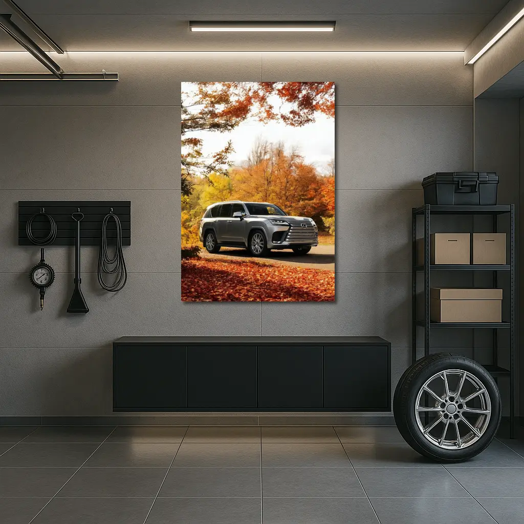 Lexus LX SUV Parked In Autumn Forest – Wall Art