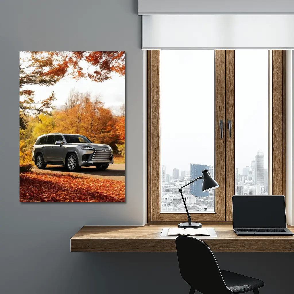 Lexus LX SUV Parked In Autumn Forest – Wall Art