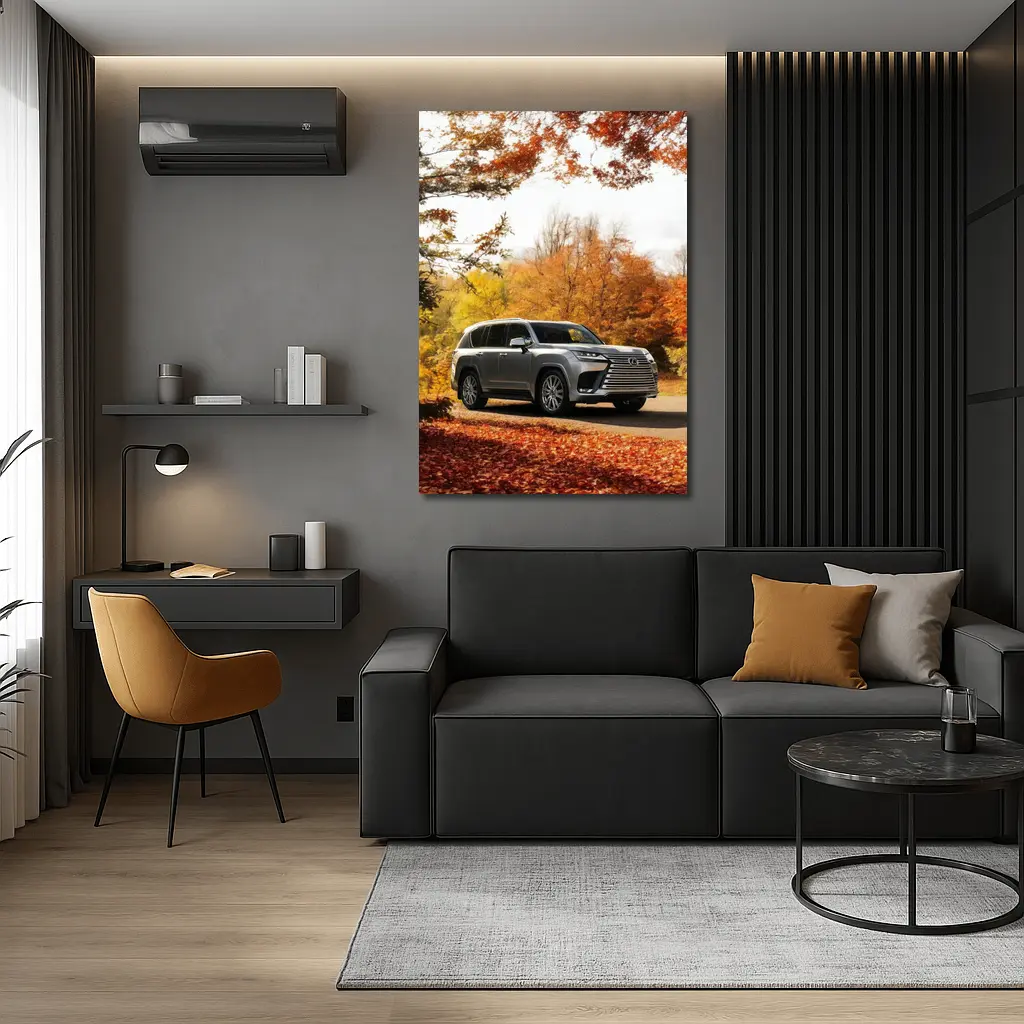Lexus LX SUV Parked In Autumn Forest – Wall Art