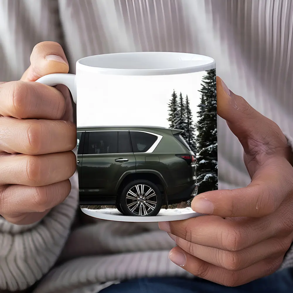 Lexus LX Green SUV Snowy Forest – Mugs