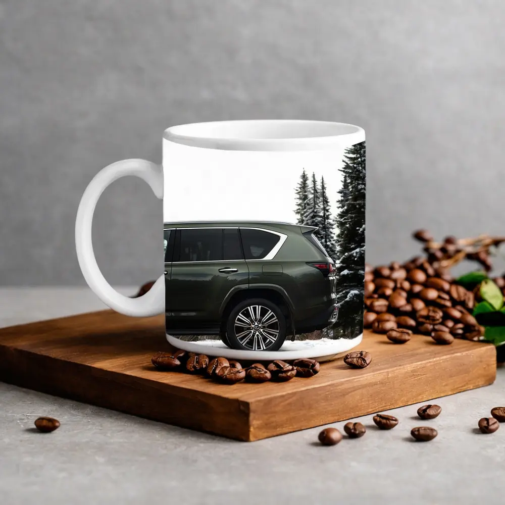 Lexus LX Green SUV Snowy Forest – Mugs