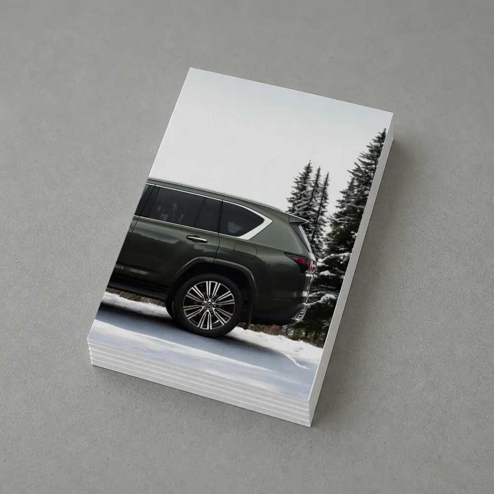 Lexus LX Green SUV Snowy Forest – Postcards