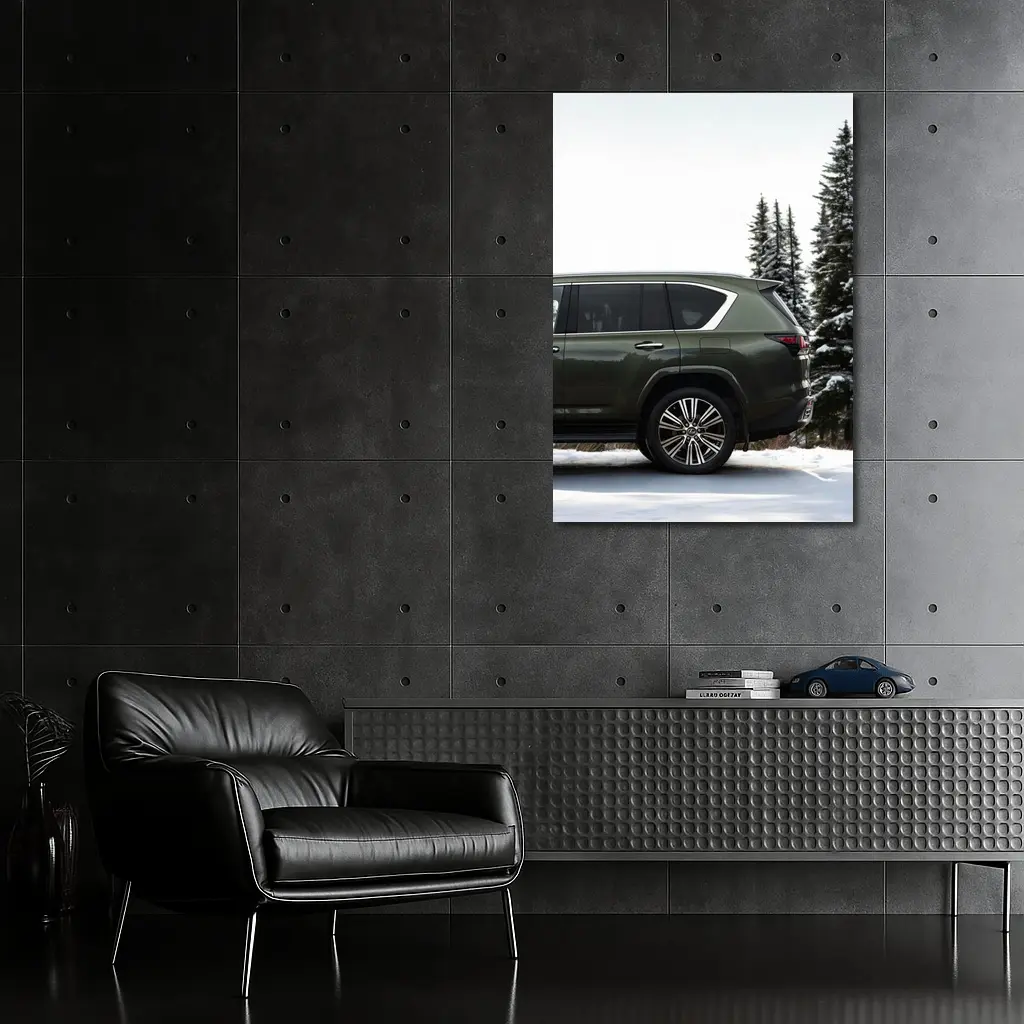 Lexus LX Green SUV Snowy Forest – Wall Art