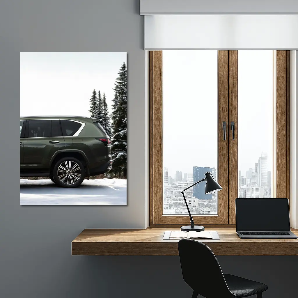 Lexus LX Green SUV Snowy Forest – Wall Art