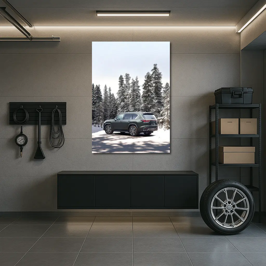 Lexus LX Winter Snow Forest Green SUV – Wall Art