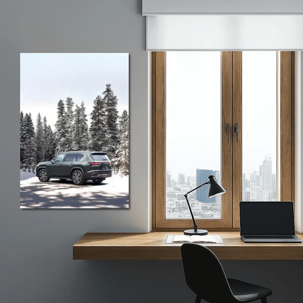 Lexus LX Winter Snow Forest Green SUV – Wall Art