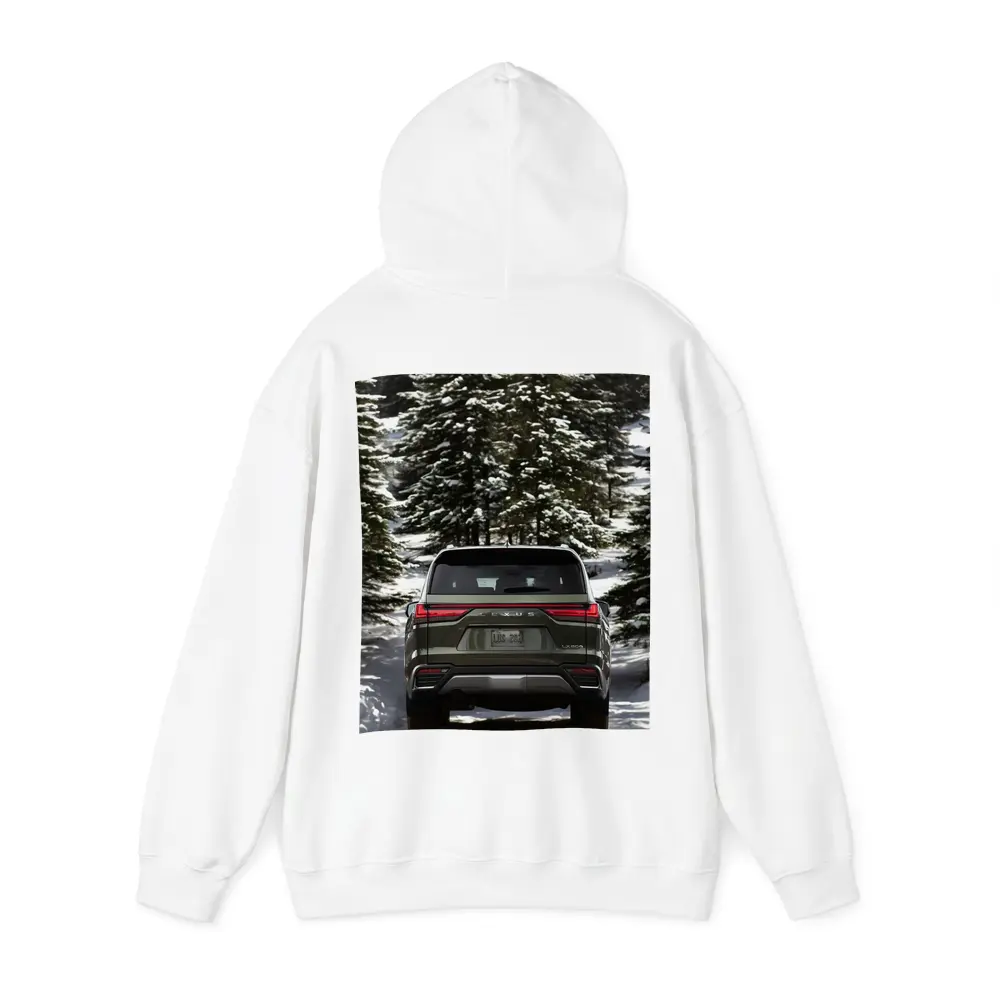 Lexus LX 600 Rear Snowy Forest Road – Hoodies