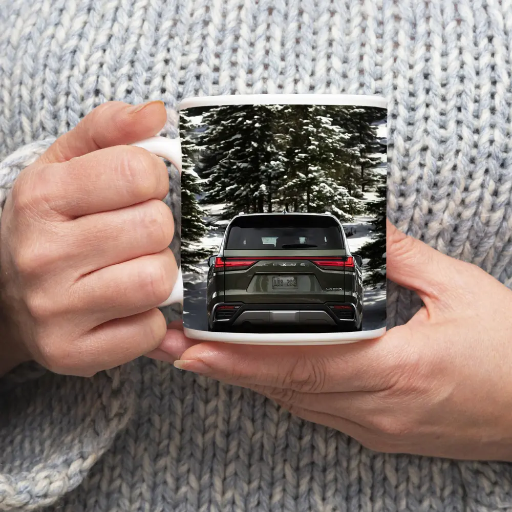 Lexus LX 600 Rear Snowy Forest Road – Mugs