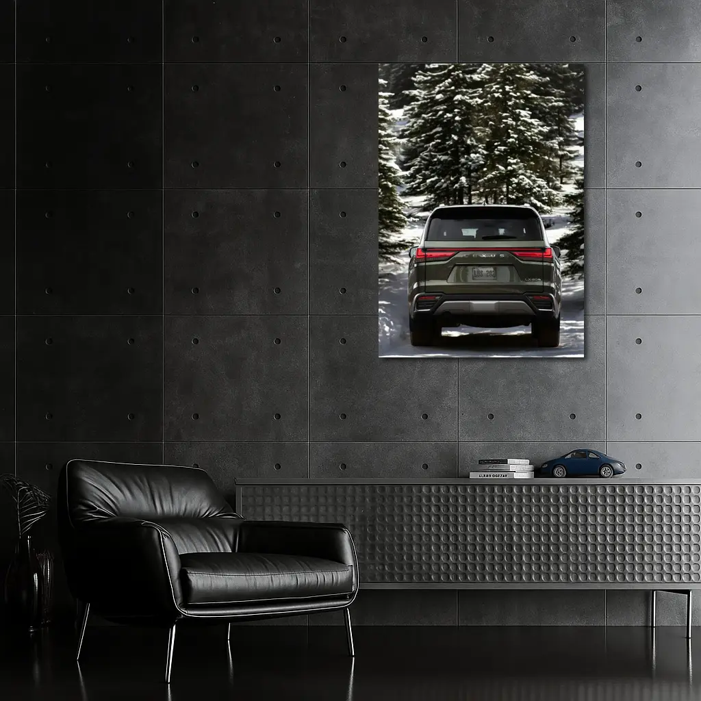 Lexus LX 600 Rear Snowy Forest Road – Wall Art