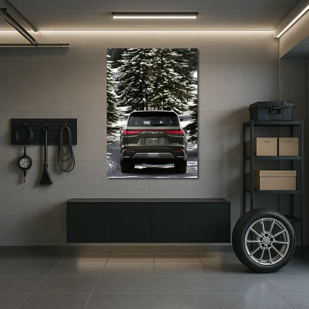 Lexus LX 600 Rear Snowy Forest Road – Wall Art