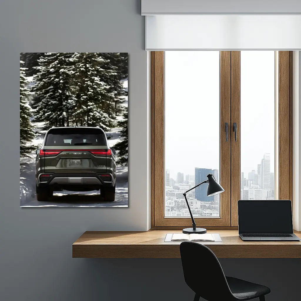 Lexus LX 600 Rear Snowy Forest Road – Wall Art
