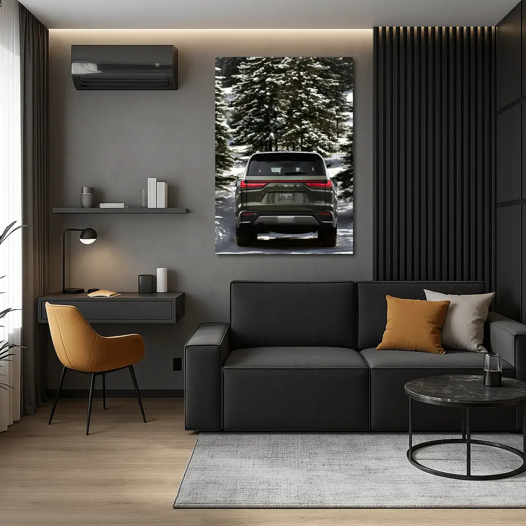 Lexus LX 600 Rear Snowy Forest Road – Wall Art