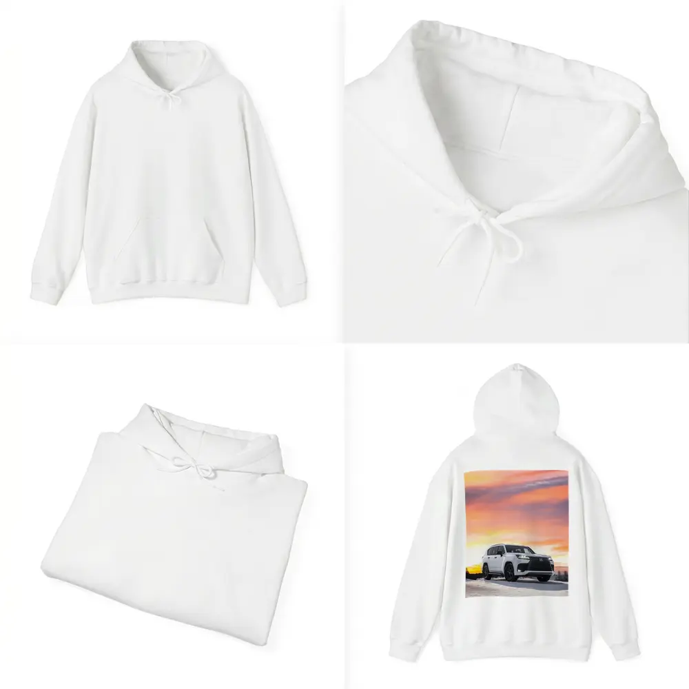 Lexus LX White SUV Winter Sunset Sky – Hoodies