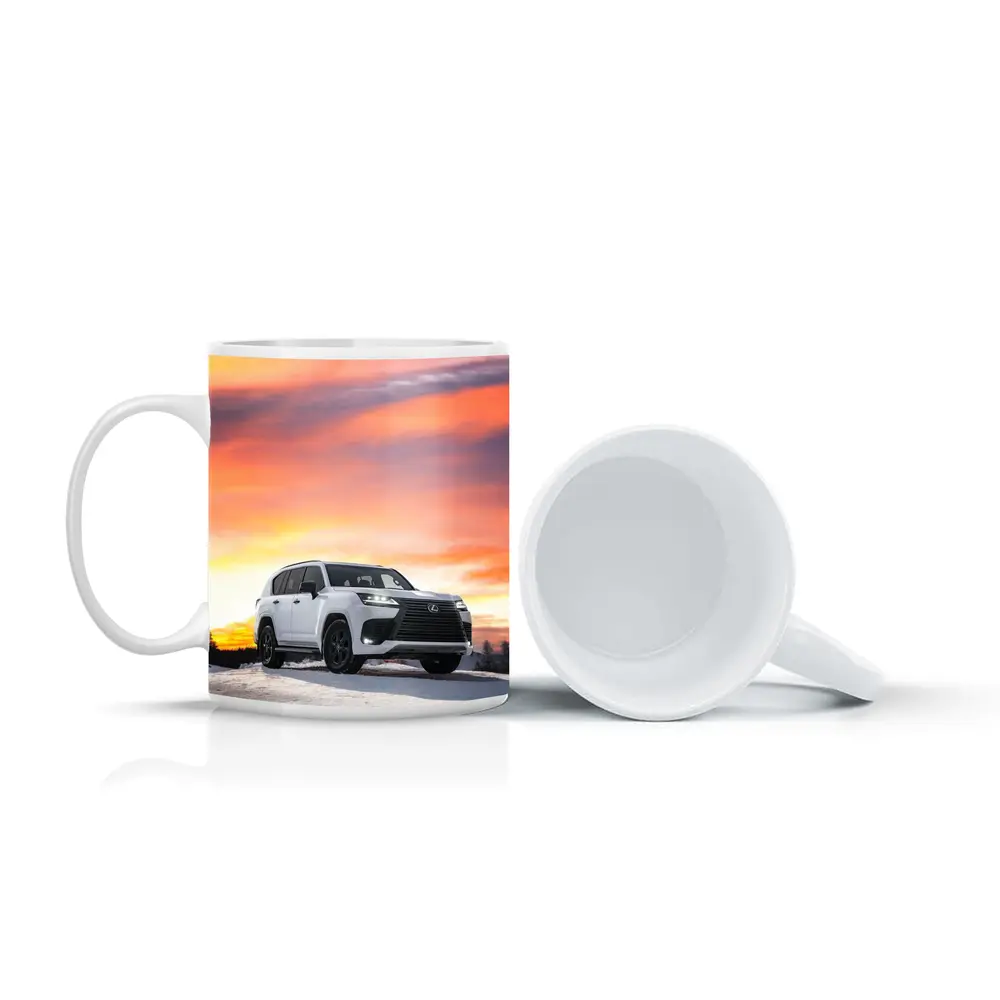 Lexus LX White SUV Winter Sunset Sky – Mugs