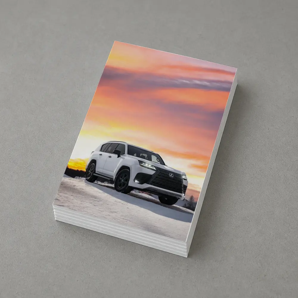 Lexus LX White SUV Winter Sunset Sky – Postcards