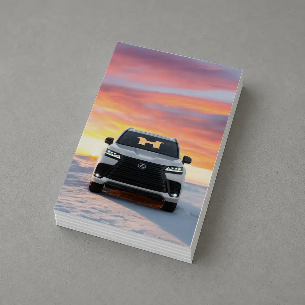 Lexus LX Snow Field Sunset Sky – Postcards