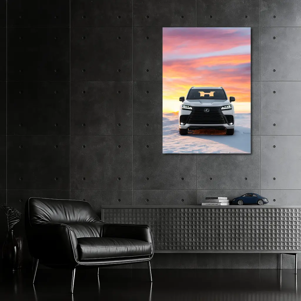 Lexus LX Snow Field Sunset Sky – Wall Art
