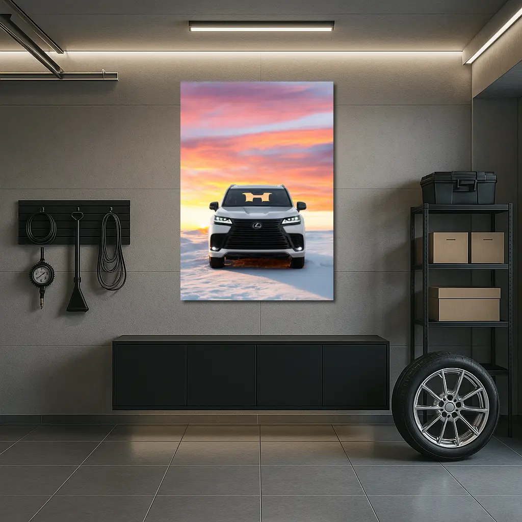 Lexus LX Snow Field Sunset Sky – Wall Art