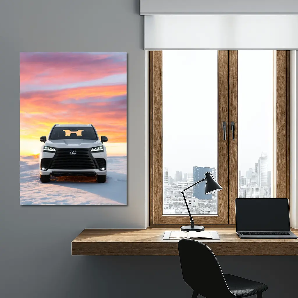 Lexus LX Snow Field Sunset Sky – Wall Art