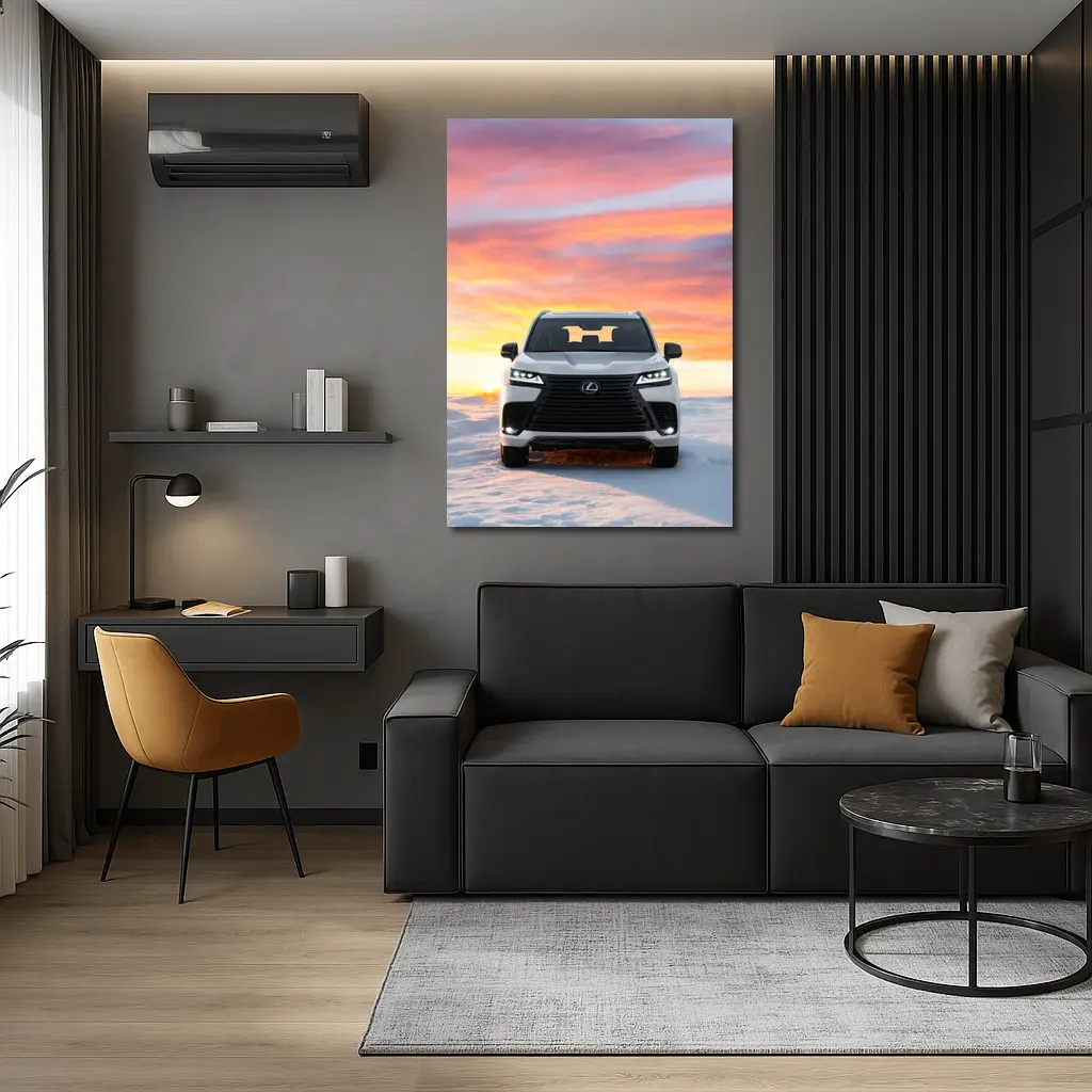 Lexus LX Snow Field Sunset Sky – Wall Art