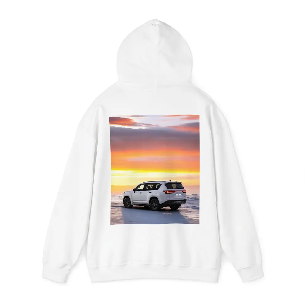 Lexus LX White SUV Fiery Sunset Sky – Hoodies